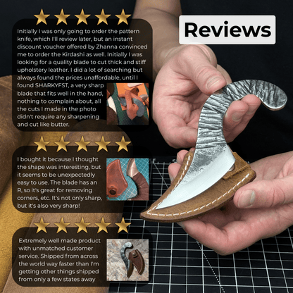 Professional Kiridashi marking knife with carbon steel blade and leather sheath