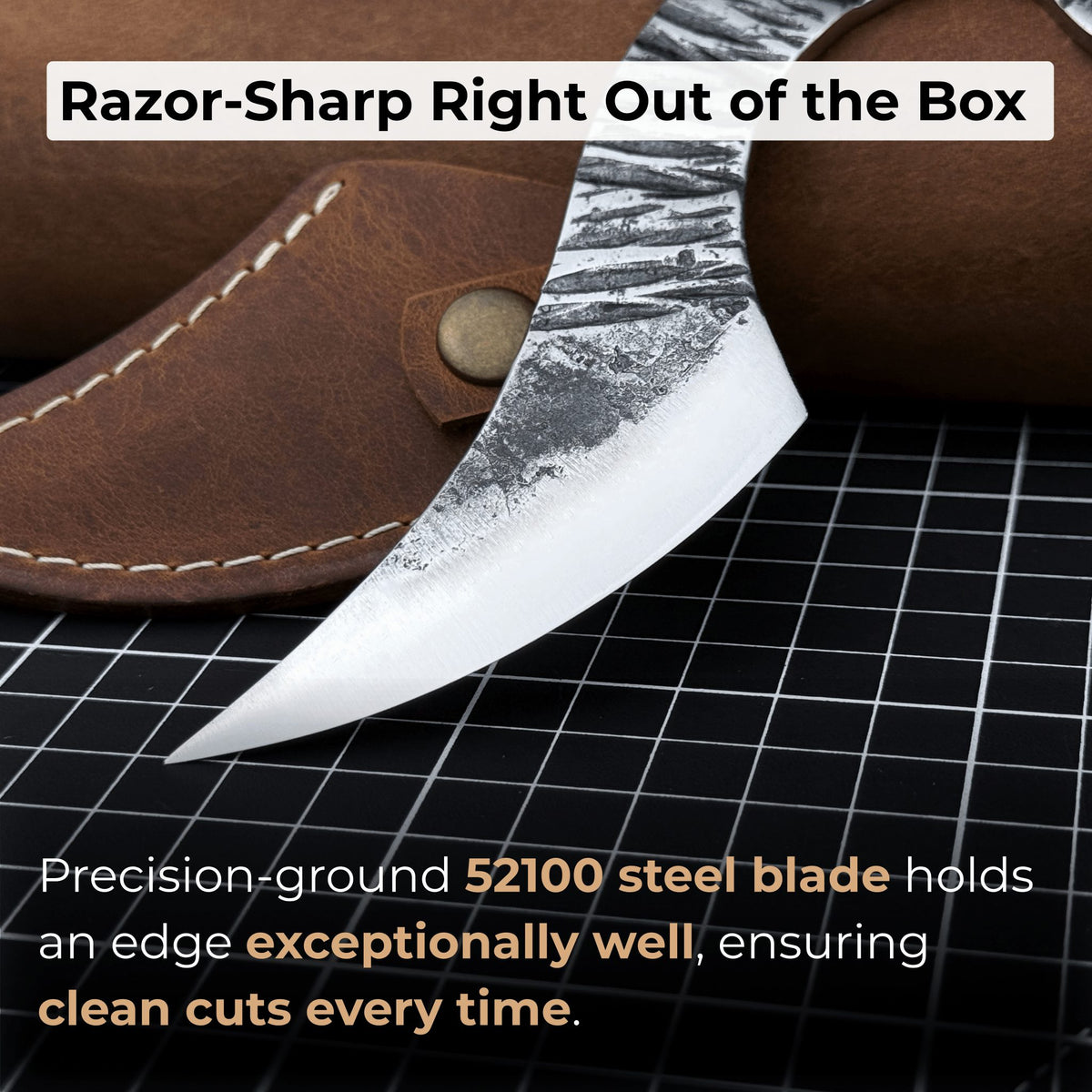 Professional Kiridashi marking knife with carbon steel blade and leather sheath