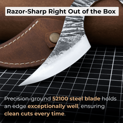 Professional Kiridashi marking knife with carbon steel blade and leather sheath