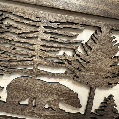 Bear in Woods Hidden Gun Storage Safe Concealment Shelf Concealed by Bellewood Designs - product image 7 for Resin Society