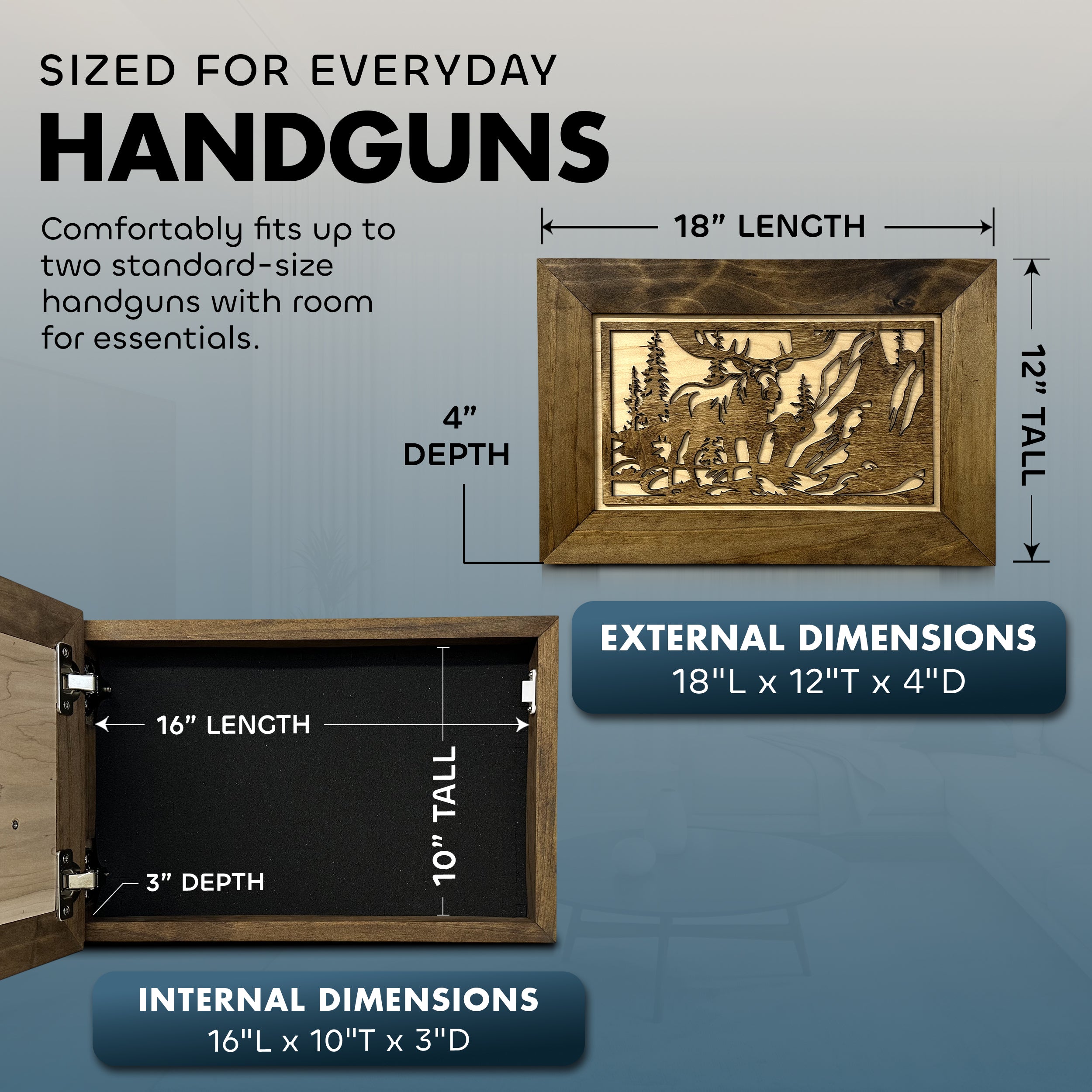 Moose in the Woods Gun Concealment Furniture by Bellewood Designs - product image 5 for Resin Society
