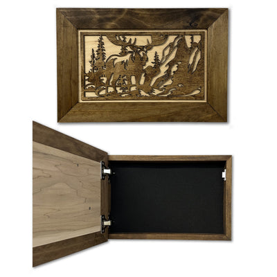 Moose in the Woods Gun Concealment Furniture by Bellewood Designs - main product image for Resin Society