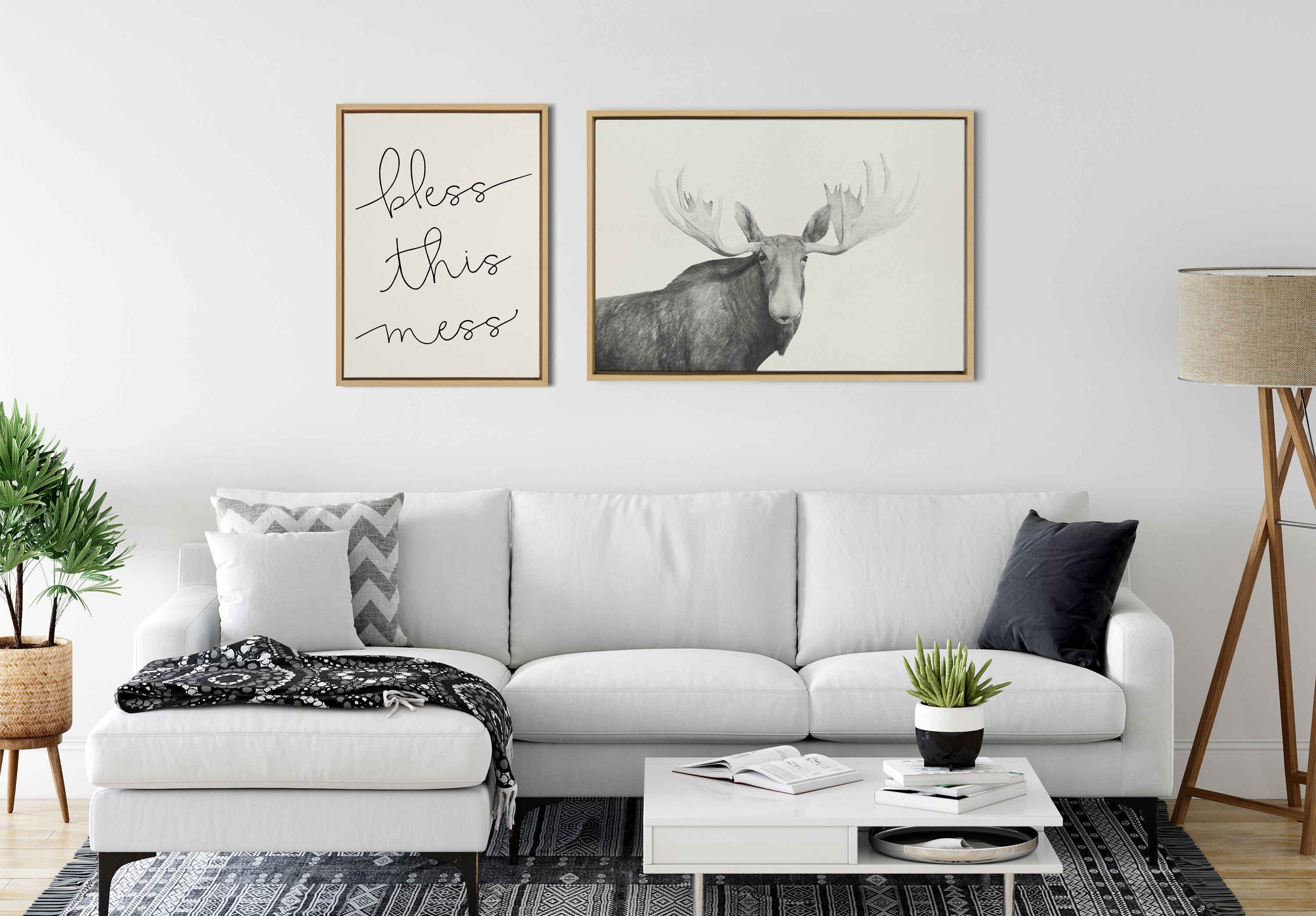 Sylvie Moose 2 crop BW Framed Canvas by kateandlaurel - product image 11 for Resin Society