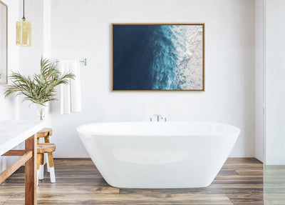 Sylvie Seascape of Splashing Waves Framed Canvas by kateandlaurel - product image 10 for Resin Society