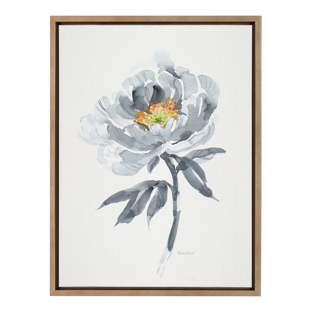 Sylvie Gray Bloom Framed Canvas by kateandlaurel - main product image for Resin Society