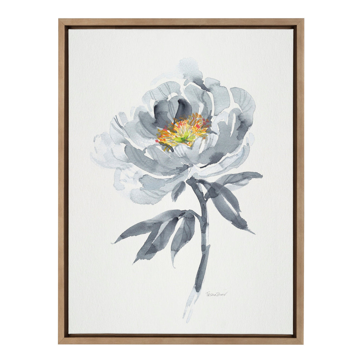 Sylvie Gray Bloom Framed Canvas by kateandlaurel - main product image for Resin Society