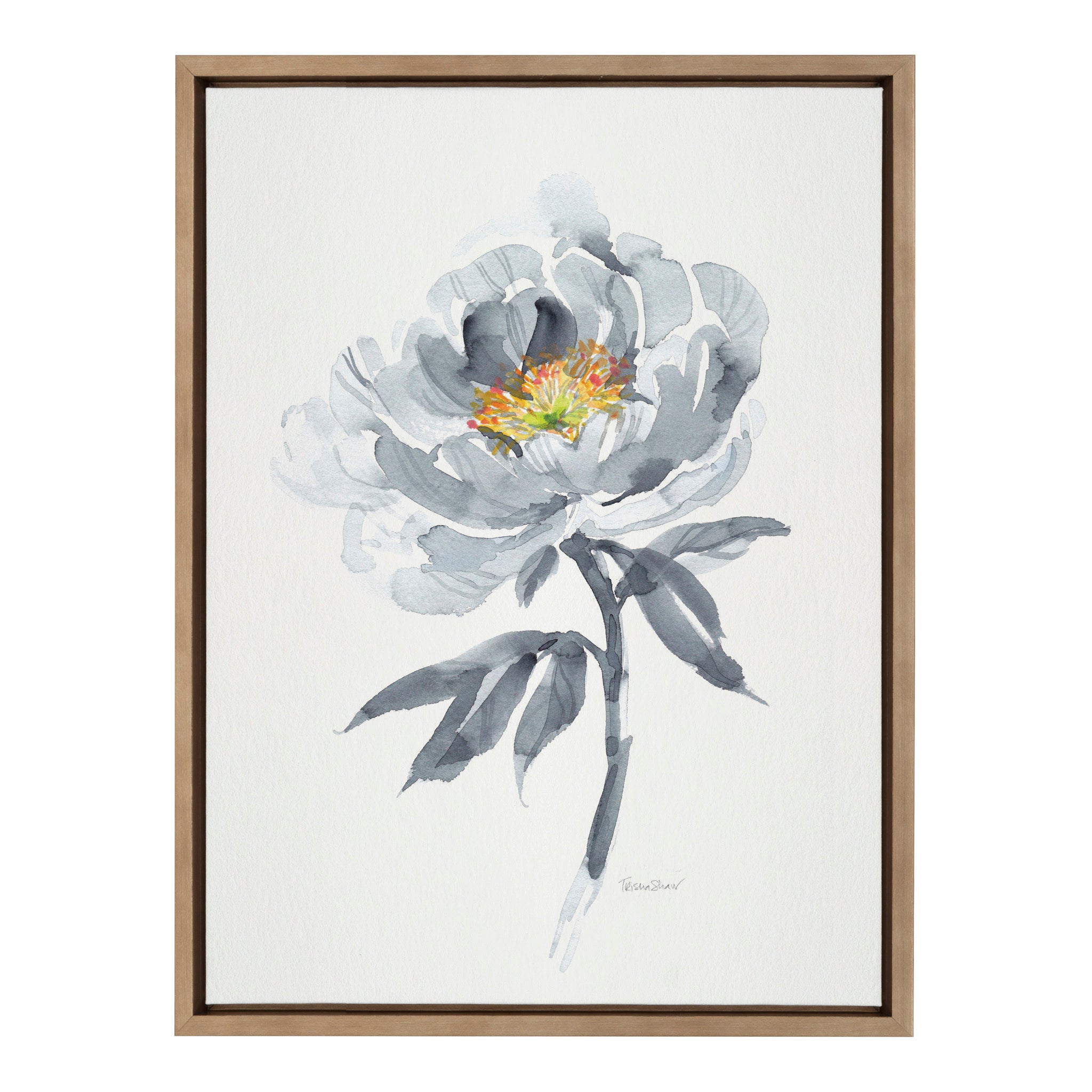 Sylvie Gray Bloom Framed Canvas by kateandlaurel - main product image for Resin Society