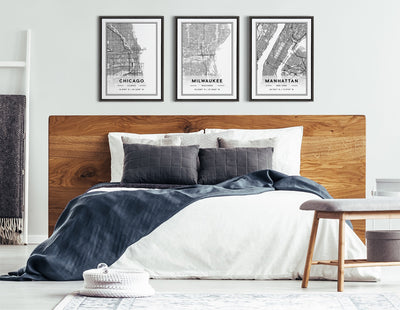 Sylvie Manhattan Modern Map Framed Canvas by kateandlaurel - product image 7 for Resin Society