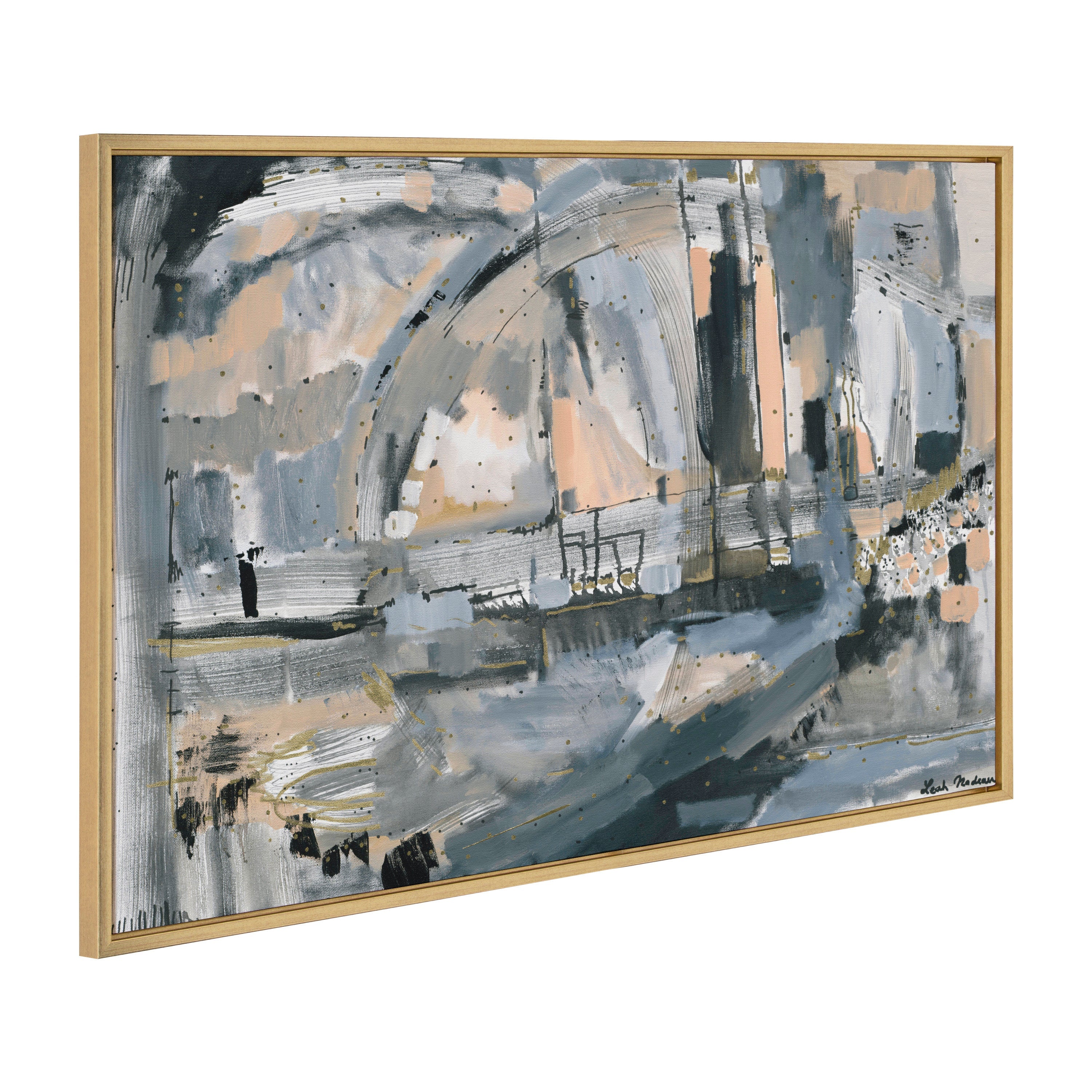 Sylvie Harbor Nights Framed Canvas by Leah Nadeau by kateandlaurel - product image 2 for Resin Society