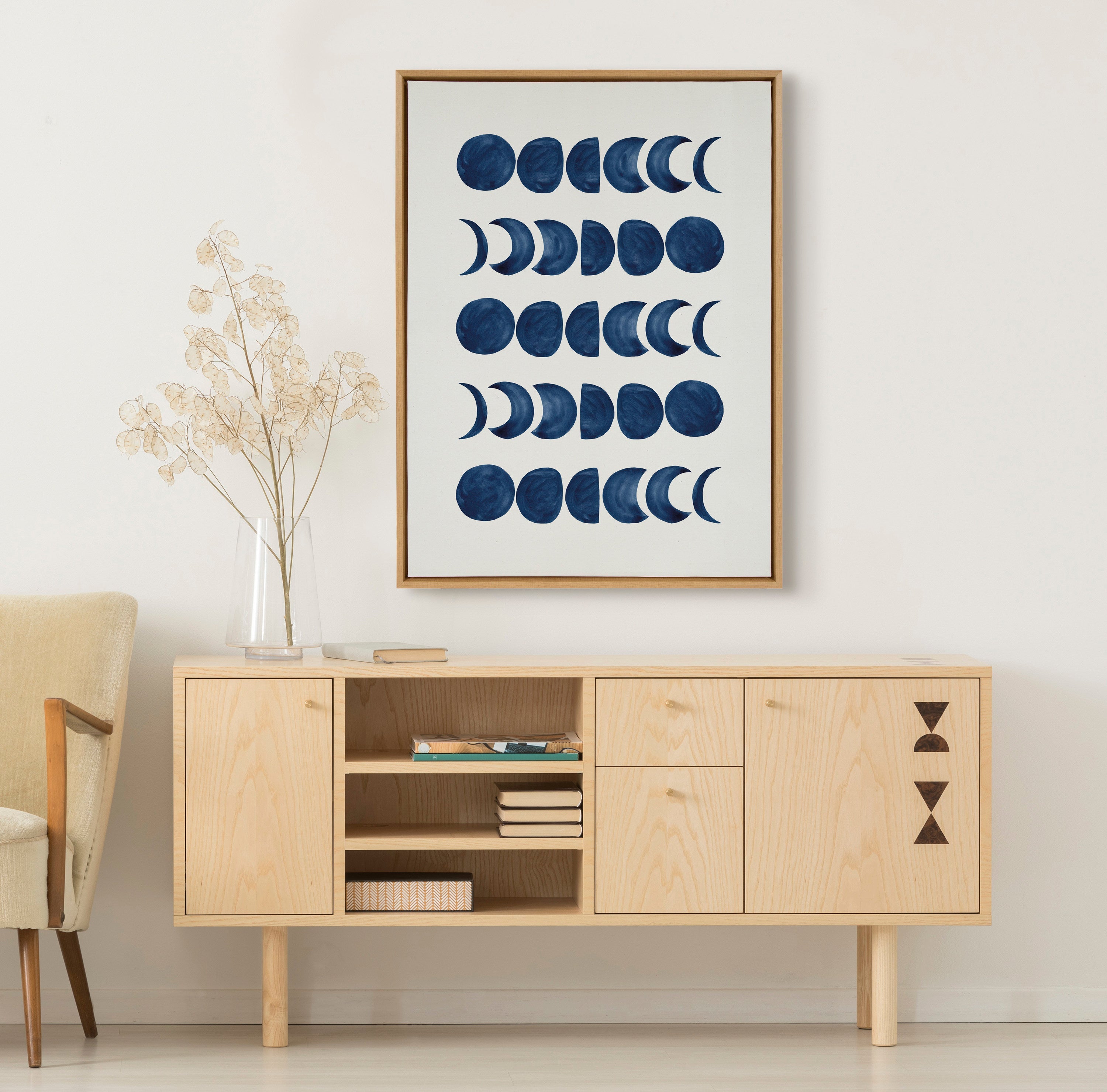 Sylvie Moon Phases Framed Canvas by kateandlaurel - product image 11 for Resin Society