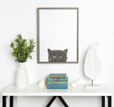 Sylvie Black Kitten Framed Canvas by Simon Te of Tai Prints by kateandlaurel - product image 9 for Resin Society