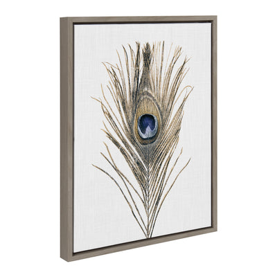 Sylvie Peacock Feather Framed Canvas by Simon Te of Tai Prints