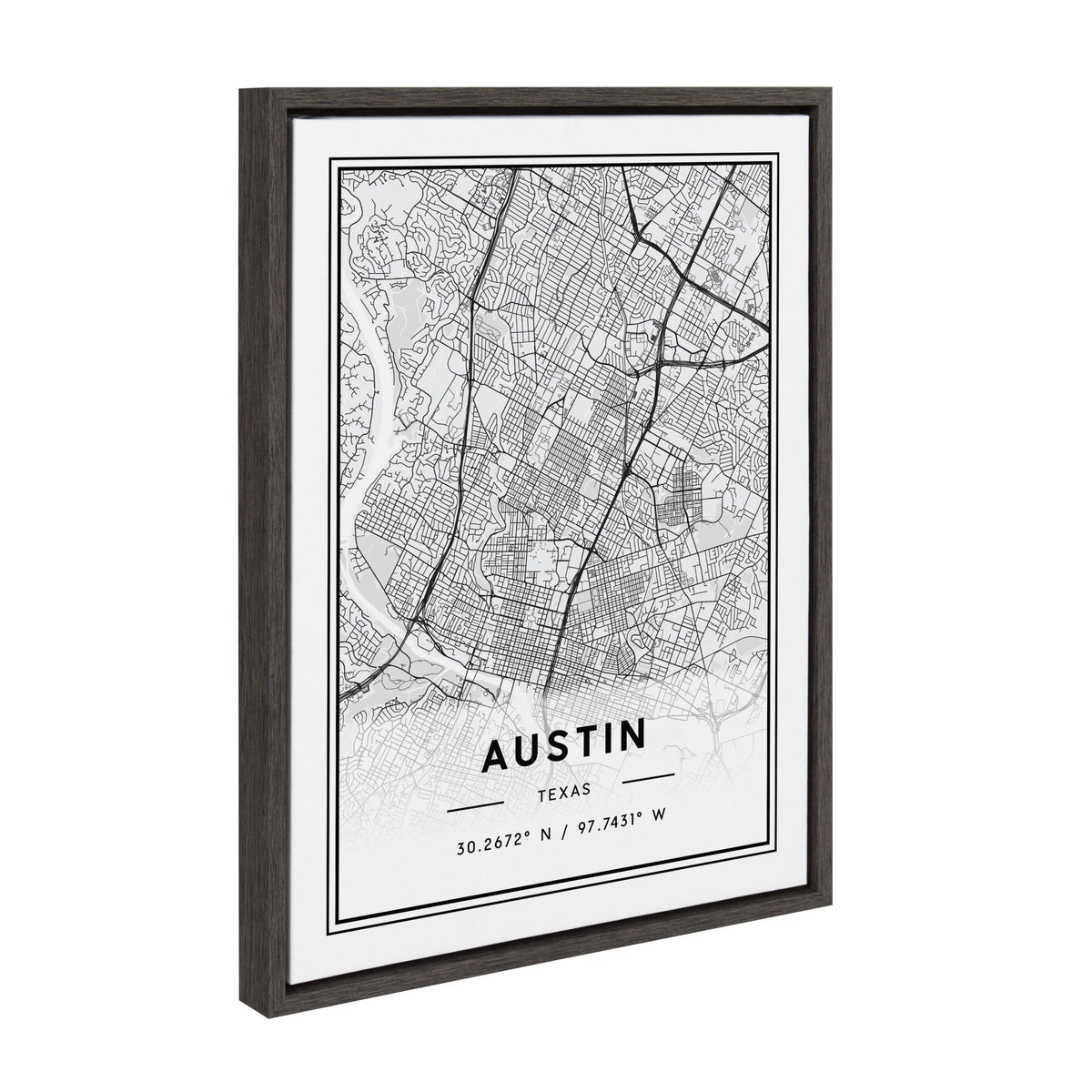 Sylvie Austin Modern Map Framed Canvas by kateandlaurel - product image 2 for Resin Society