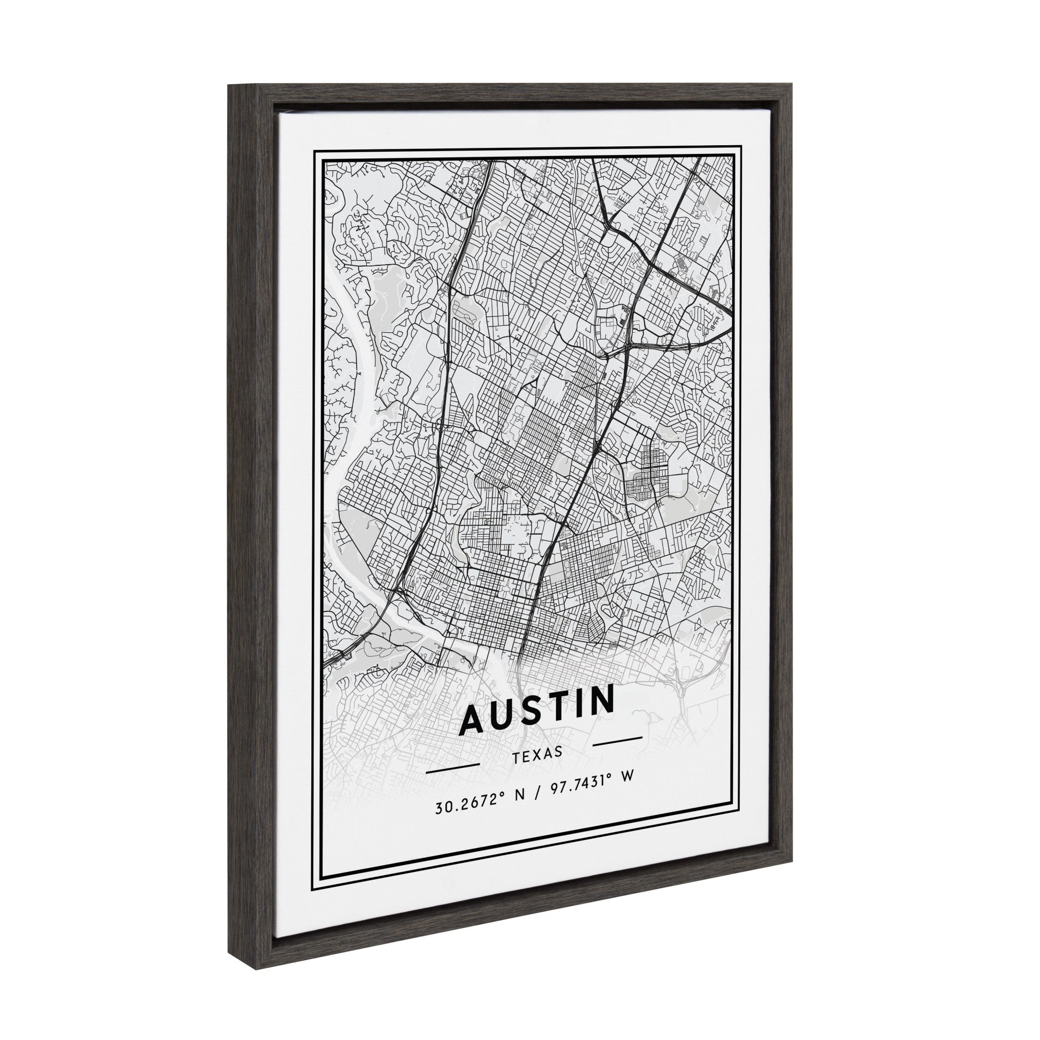 Sylvie Austin Modern Map Framed Canvas by kateandlaurel - product image 2 for Resin Society