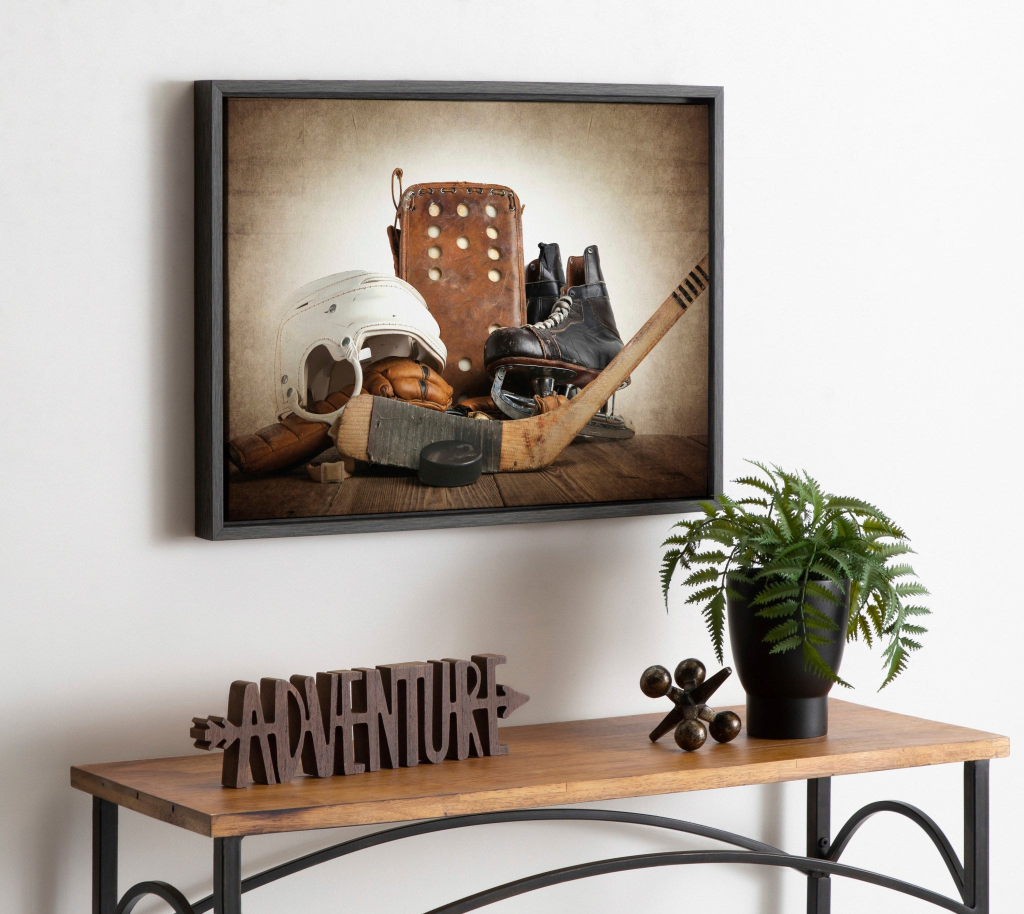 Sylvie Hockey Gear Framed Canvas by kateandlaurel - product image 7 for Resin Society