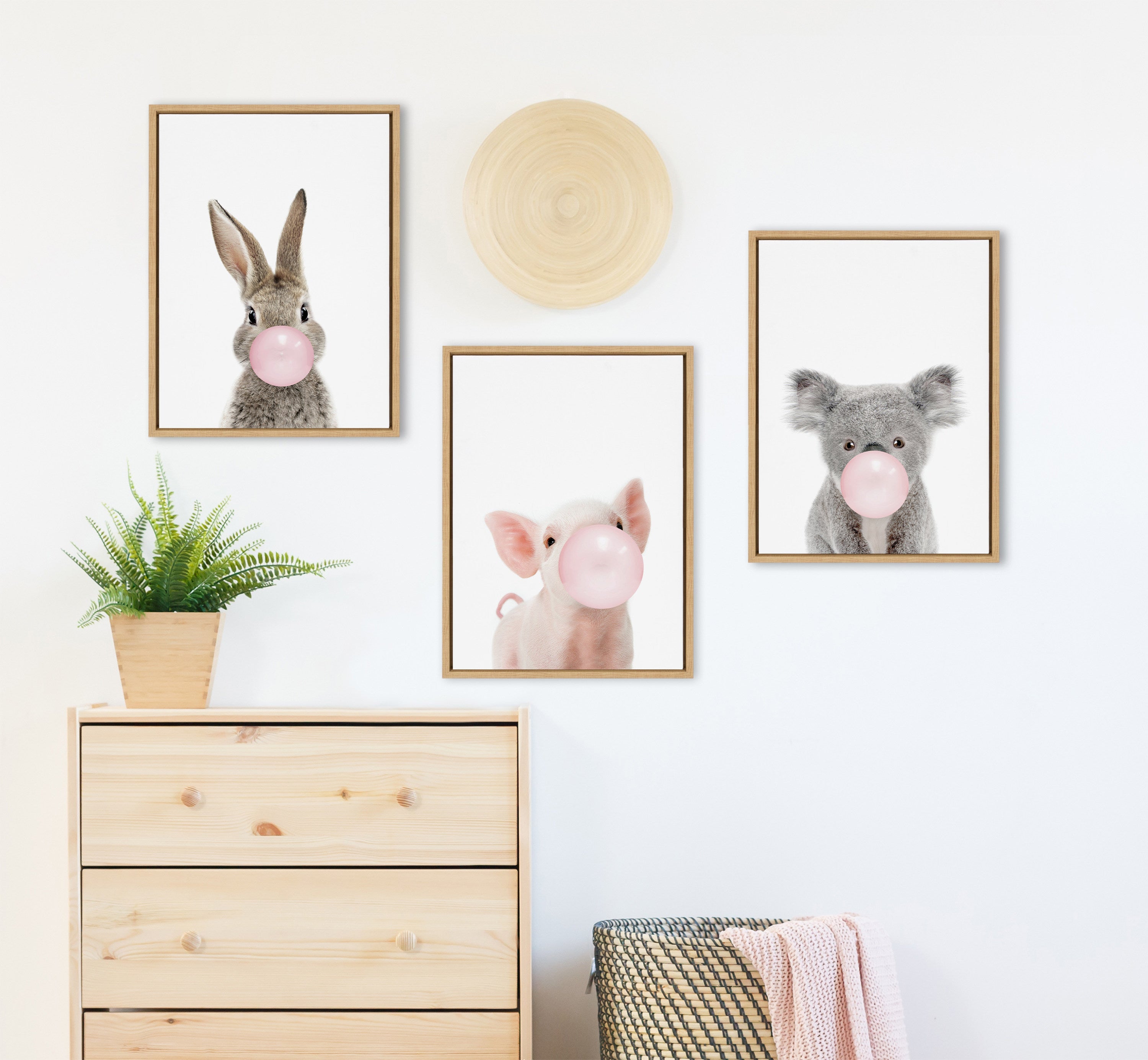 Sylvie Bubble Gum Koala Framed Canvas by Amy Peterson Art Studio by kateandlaurel - product image 17 for Resin Society