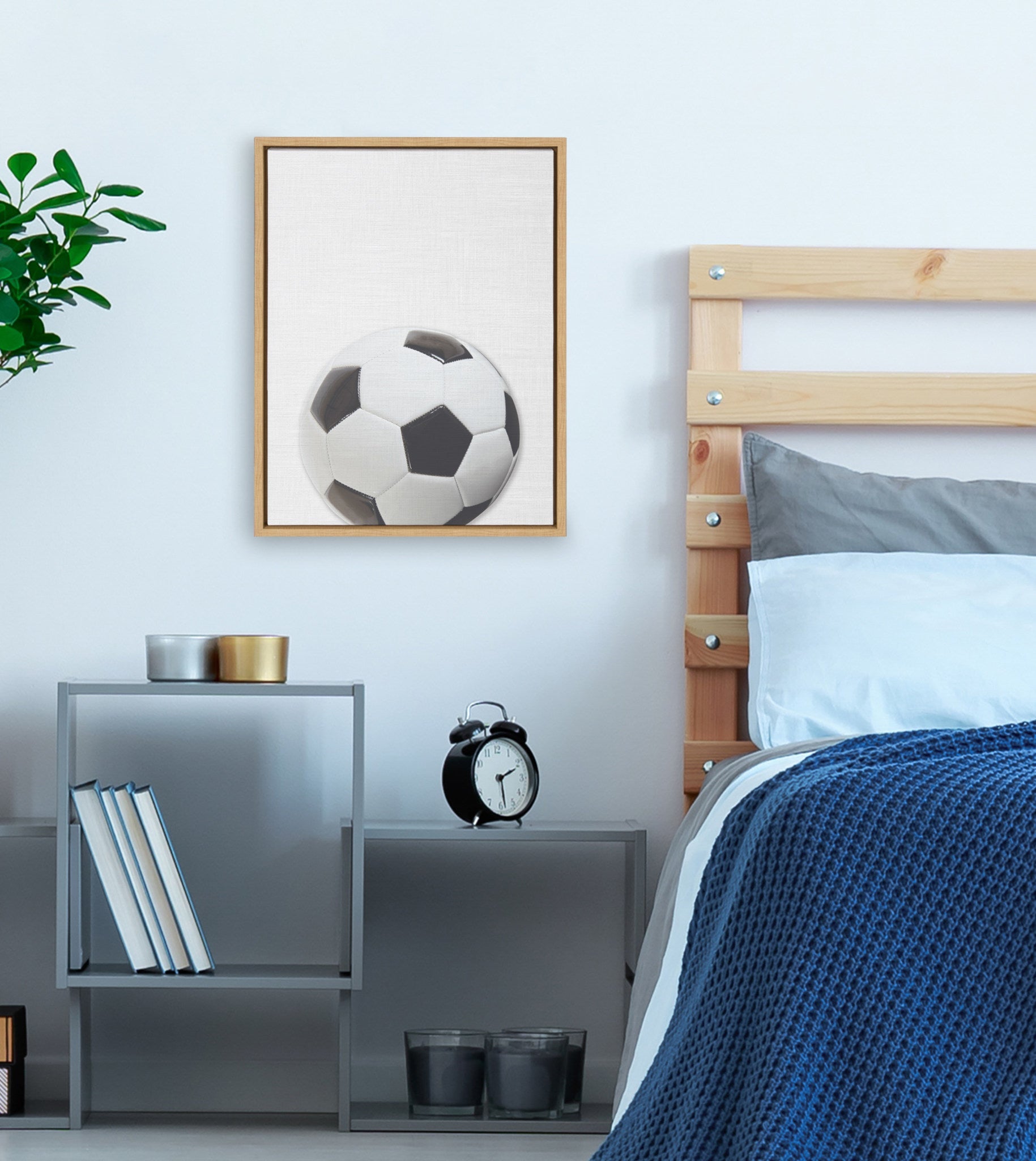 Sylvie Color Soccer Ball Portrait Framed Canvas, Natural 18x24 by kateandlaurel - product image 7 for Resin Society