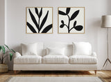Sylvie Modern Botanical Neutral Abstract 1 Framed Canvas