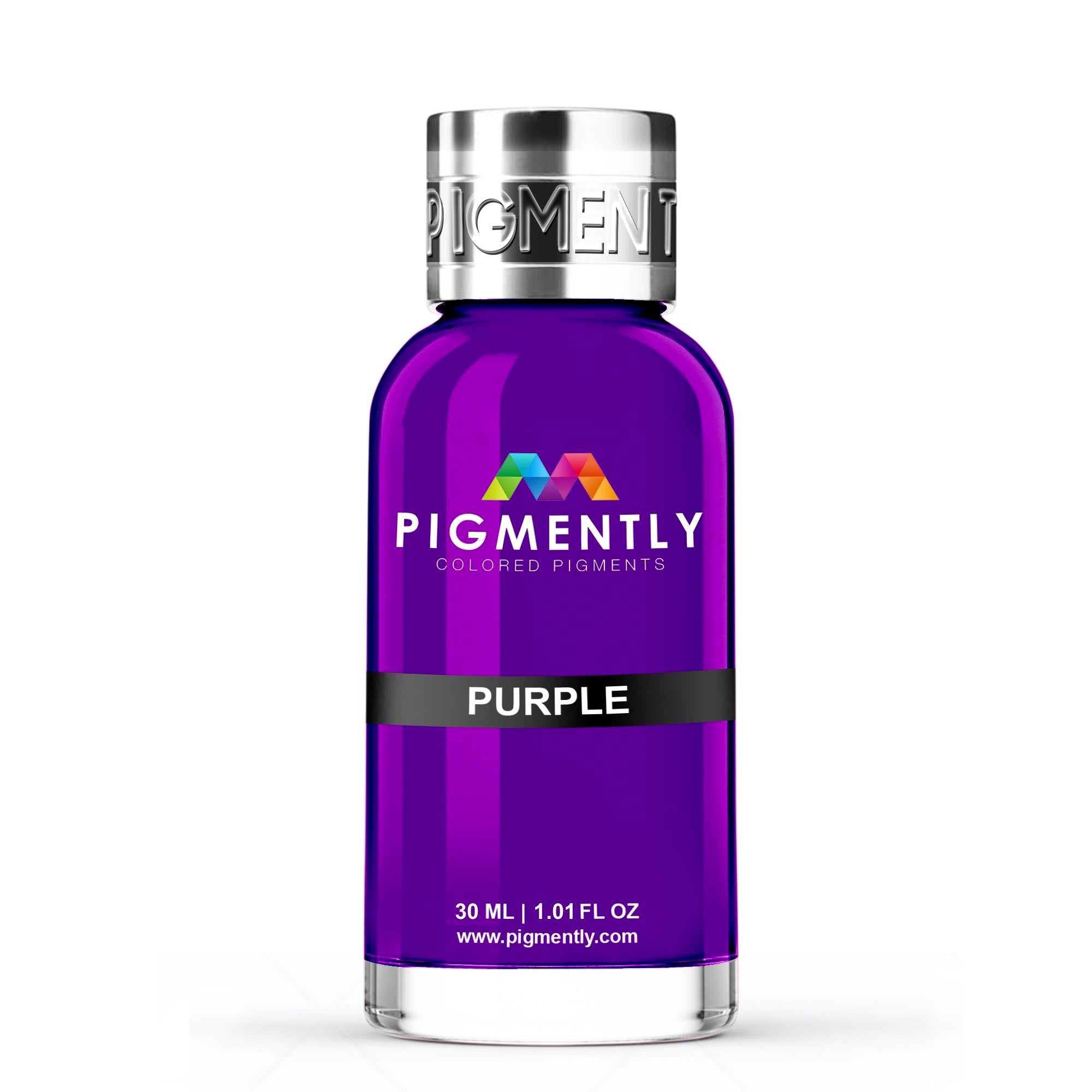 Purple bottle labeled 'Pigmently' on a white background