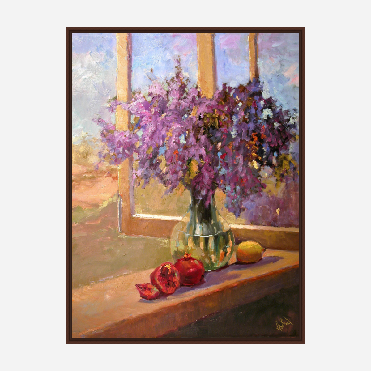 Purple Flowers Artist Enhanced Canvas Print by John Beard Collection - product image 6 for Resin Society