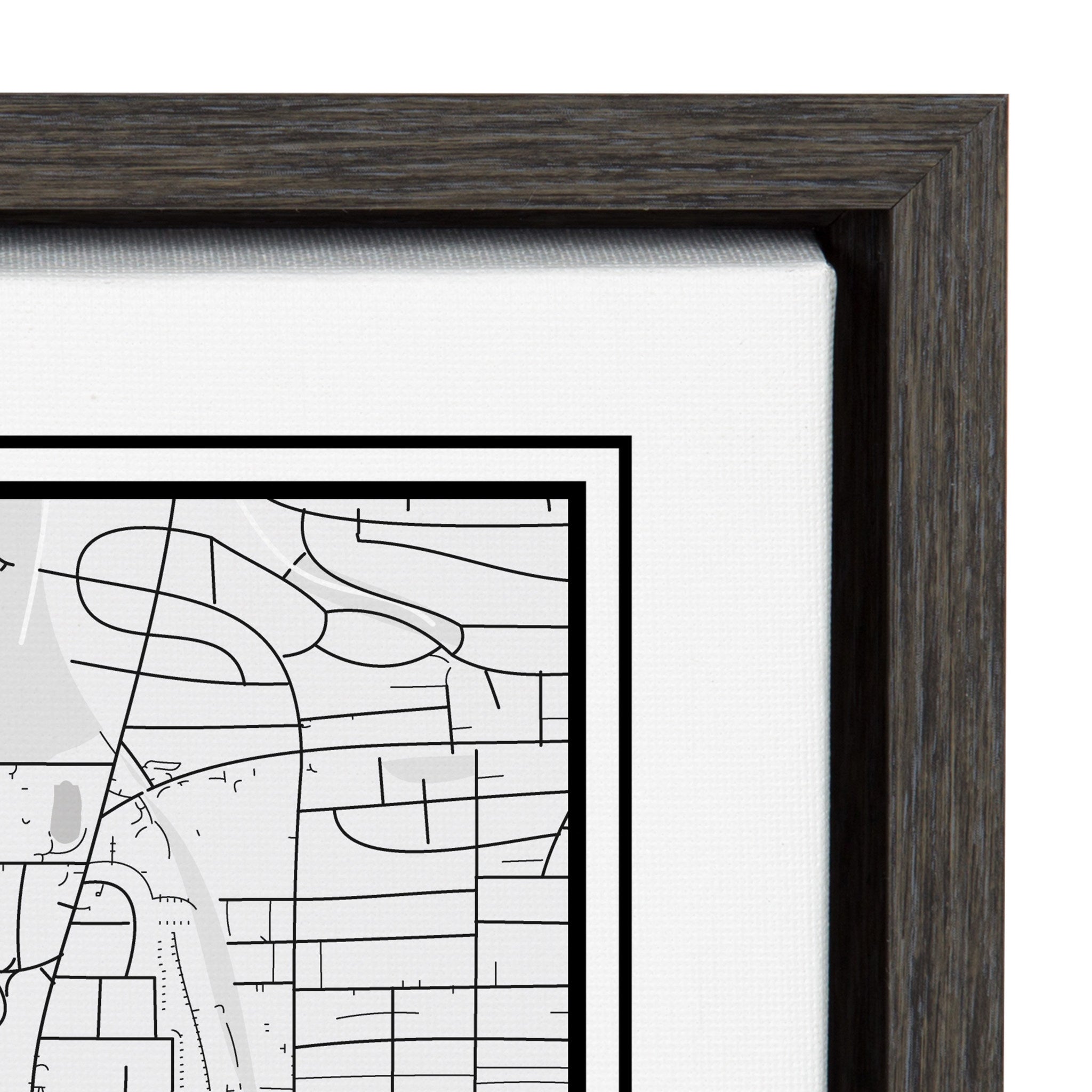 Sylvie Atlanta Modern Map Framed Canvas by kateandlaurel - product image 3 for Resin Society