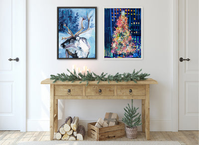 Sylvie Rockefeller Center Tree Framed Canvas by Rachel Christopoulos