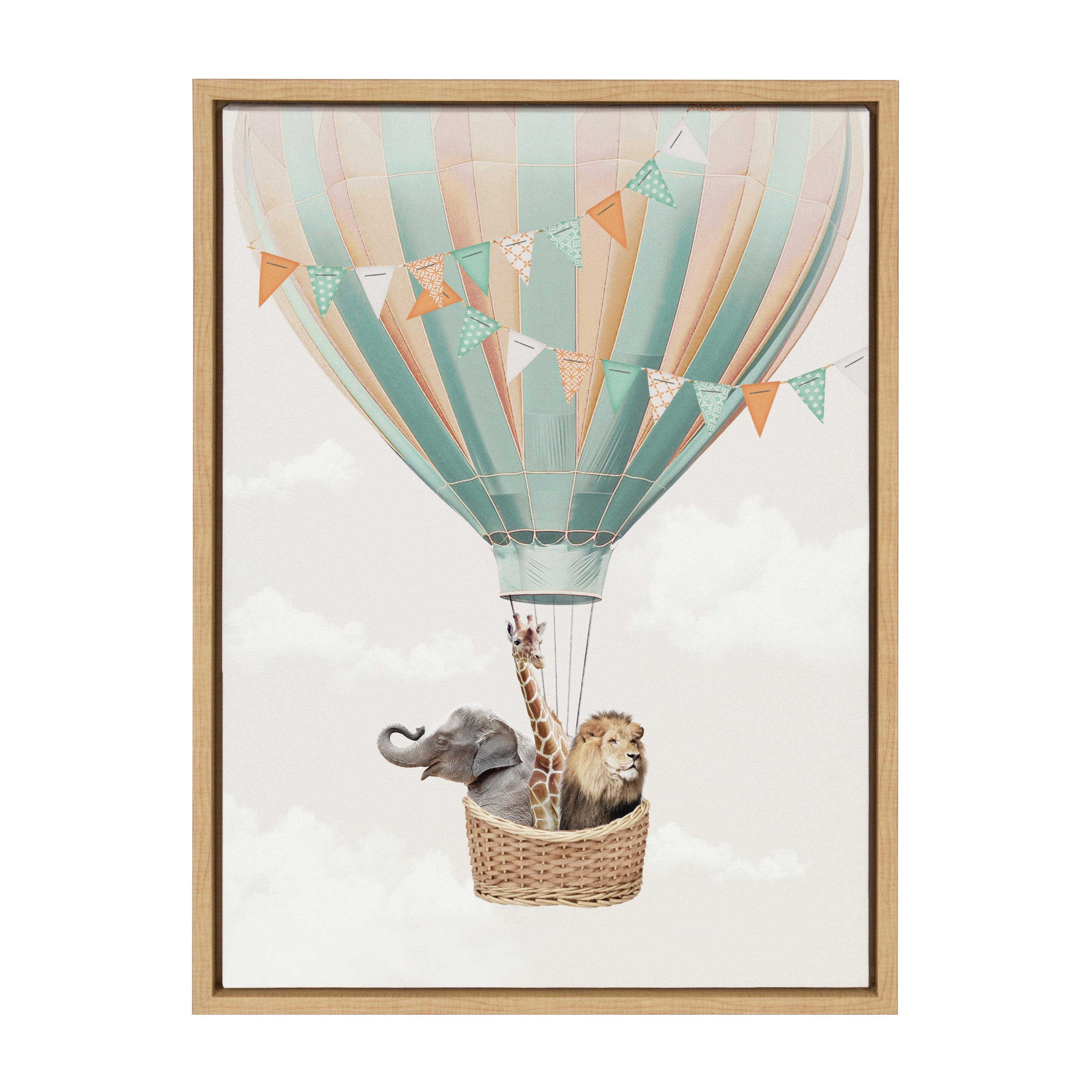 Sylvie Hot Air Balloon Travel Framed Canvas by July Art Prints