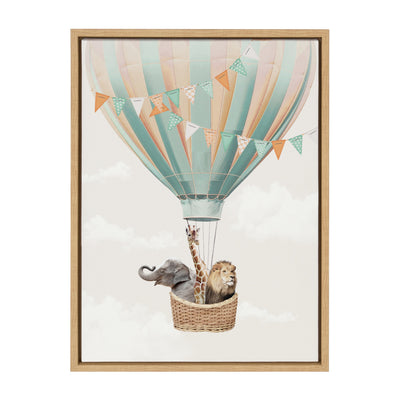 Sylvie Hot Air Balloon Travel Framed Canvas by July Art Prints