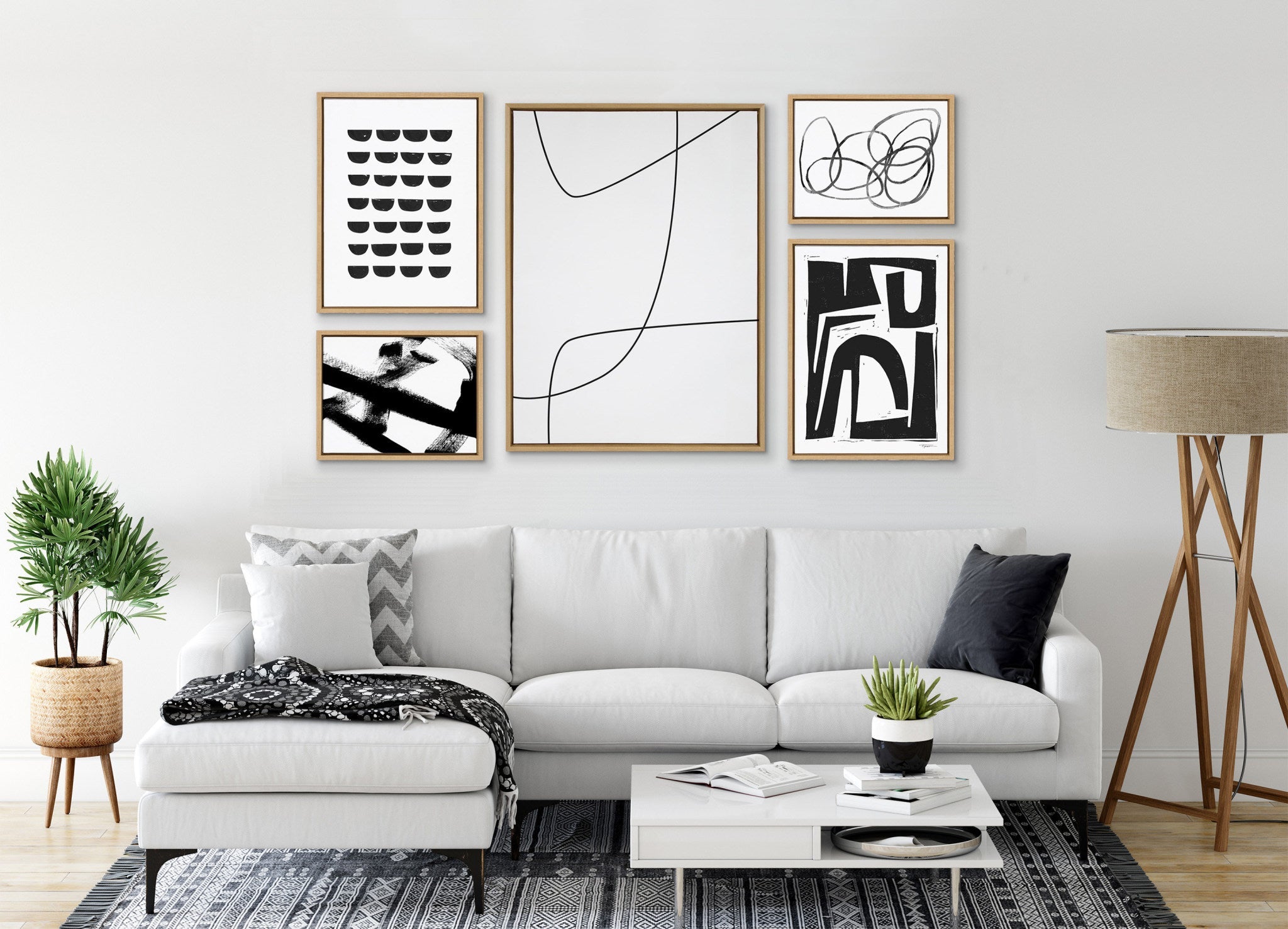 Sylvie Modern Abstract Framed Canvas Set by kateandlaurel - product image 5 for Resin Society