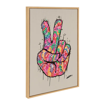Sylvie Peace Sign Framed Canvas by kateandlaurel - product image 7 for Resin Society