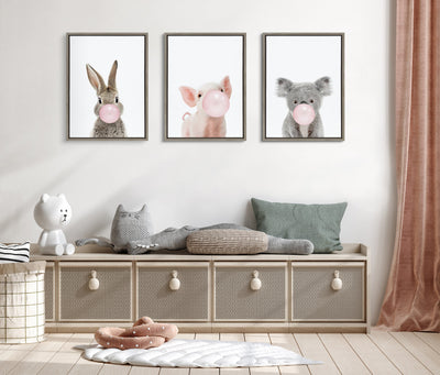 Sylvie Bubble Gum Koala Framed Canvas by Amy Peterson Art Studio by kateandlaurel - product image 4 for Resin Society