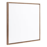 Square blank white canvas in a detailed gold-colored frame with a beaded pattern, shown angled on a white background.