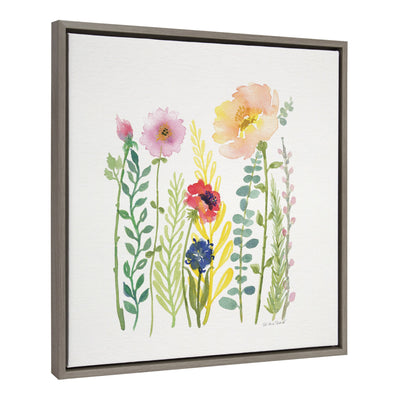 Sylvie Flowers and Ferns Framed Canvas by kateandlaurel - product image 2 for Resin Society