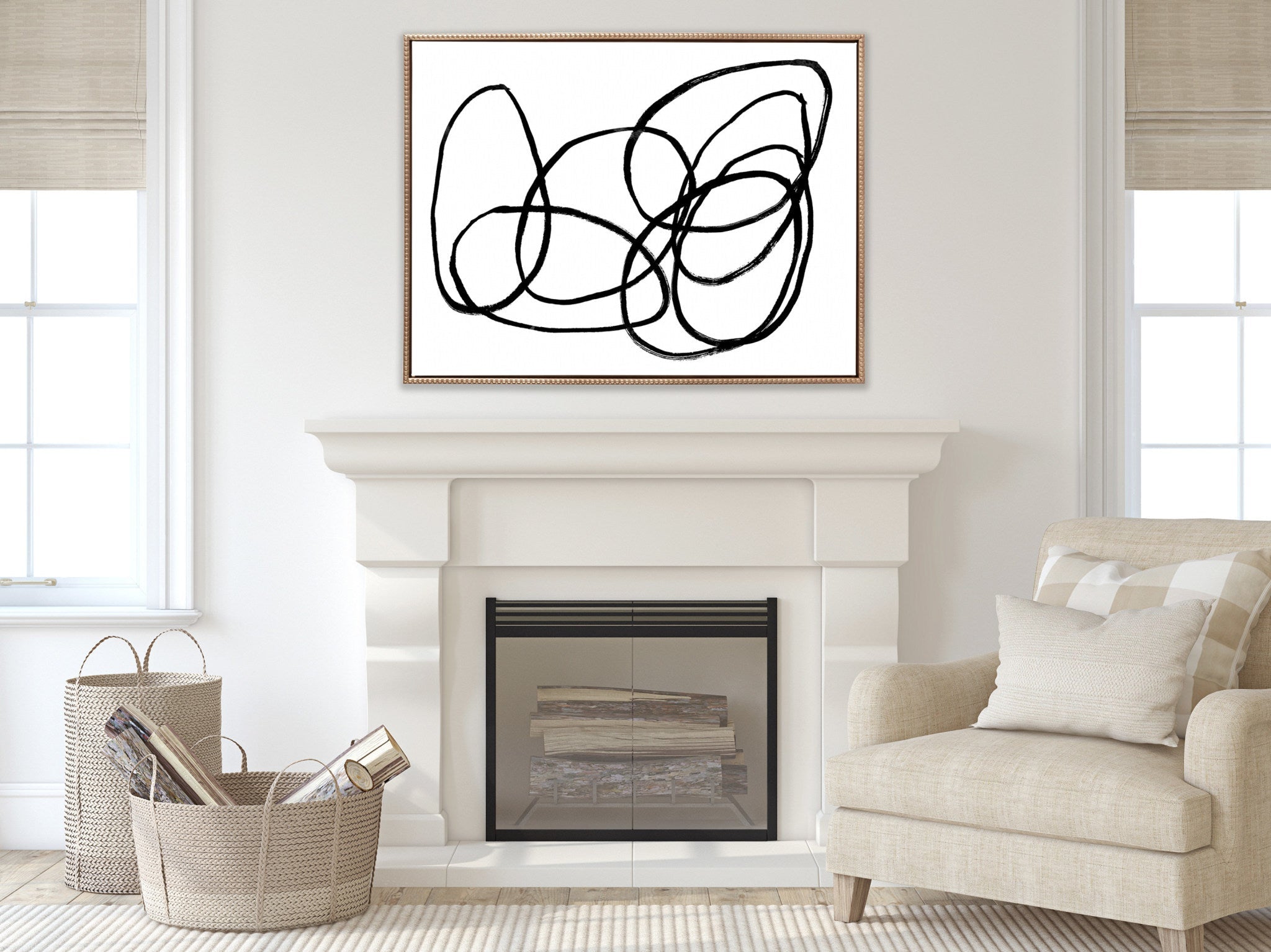 Sylvie Beaded NC Ring of Light Framed Canvas by Nikki Chu