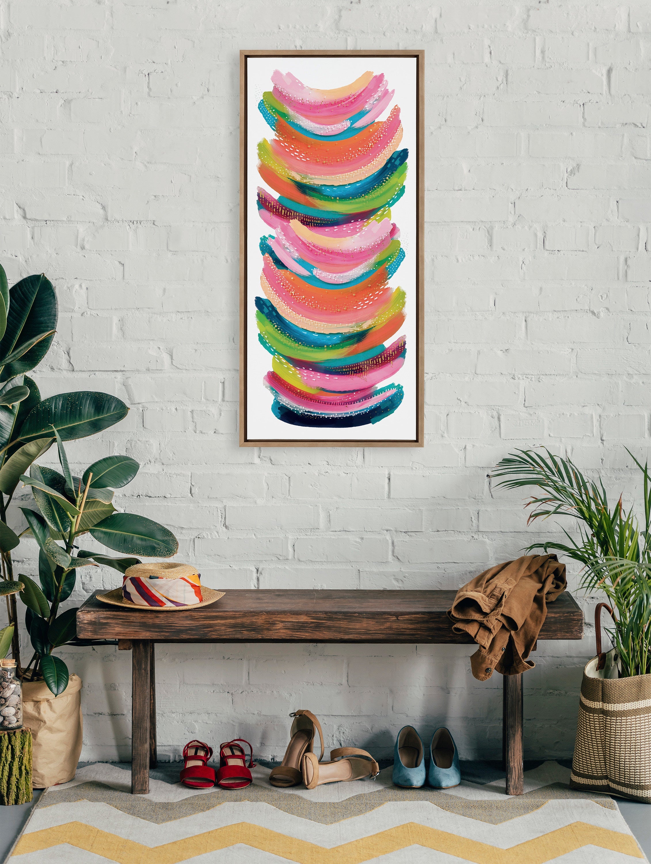 Sylvie Bright Abstract Framed Canvas