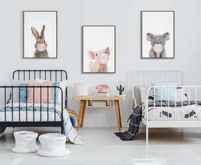 Sylvie Bubble Gum Koala Framed Canvas by Amy Peterson Art Studio by kateandlaurel - product image 12 for Resin Society