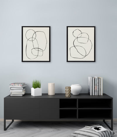 Sylvie Going in Circles Framed Textured Canvas Set