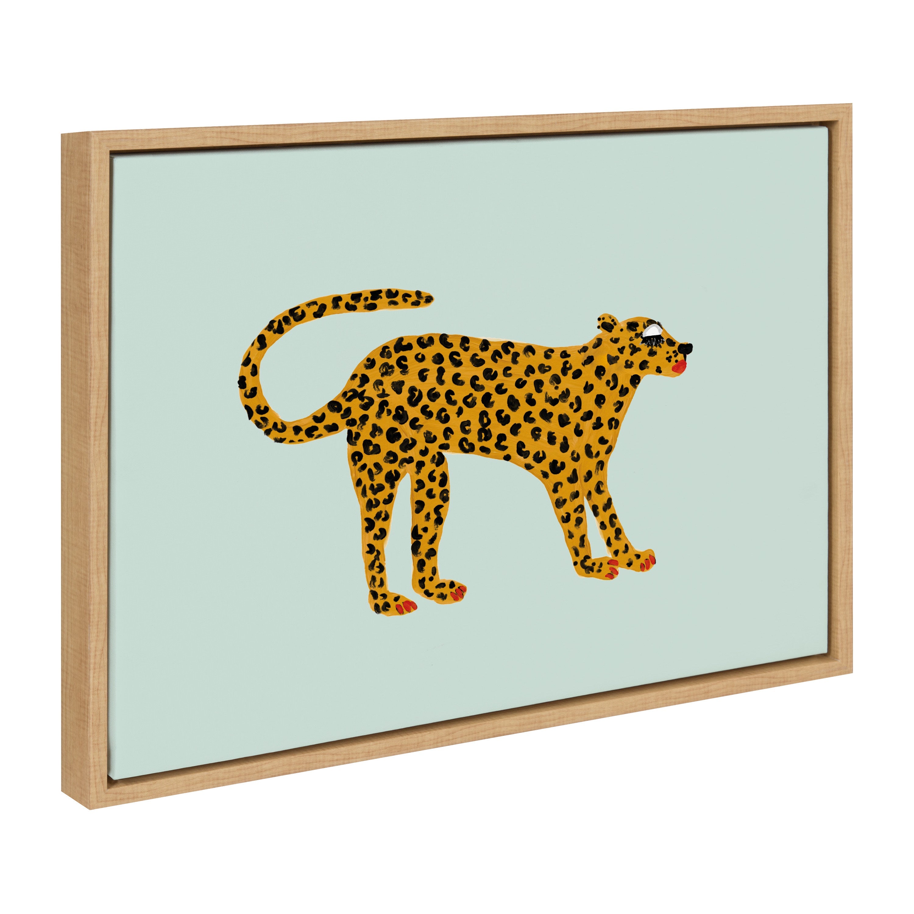 Sylvie Glam Cat Framed Canvas by Kendra Dandy of Bouffants and Broken Hearts