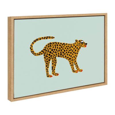 Sylvie Glam Cat Framed Canvas by Kendra Dandy of Bouffants and Broken Hearts