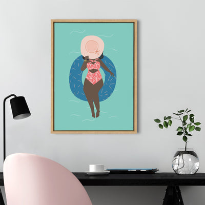 Sylvie By the Pool Framed Canvas by Queenbe Monyei by kateandlaurel - product image 7 for Resin Society