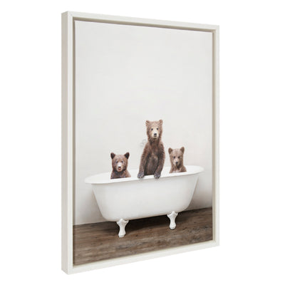 Sylvie Three Little Bears in Vintage Bathtub Framed Canvas by kateandlaurel - product image 7 for Resin Society