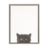 Sylvie Black Kitten Framed Canvas by Simon Te of Tai Prints