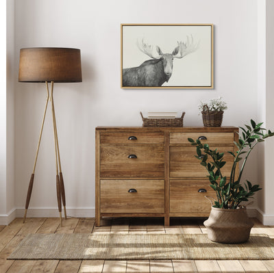 Sylvie Moose 2 crop BW Framed Canvas by kateandlaurel - product image 10 for Resin Society