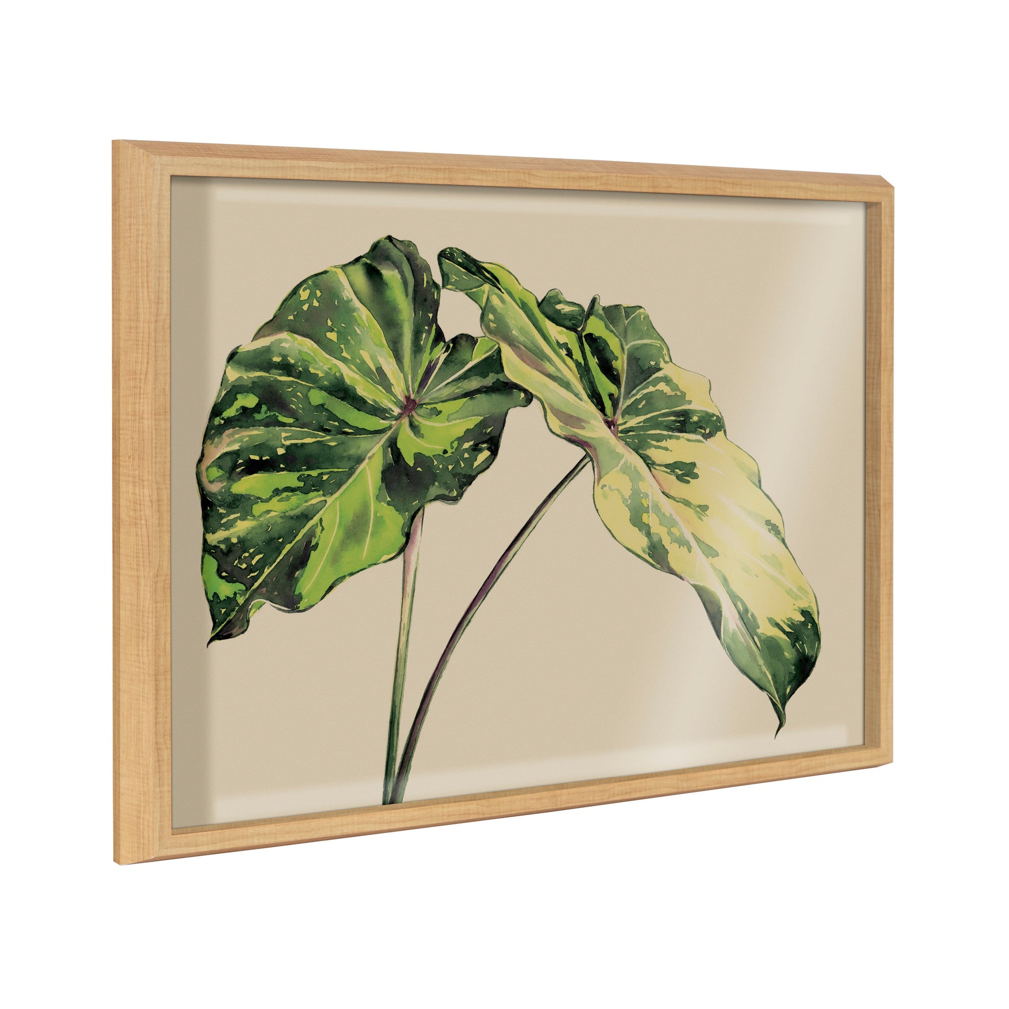Blake Spotted Leaves Neutral Framed Printed Glass by kateandlaurel - product image 7 for Resin Society