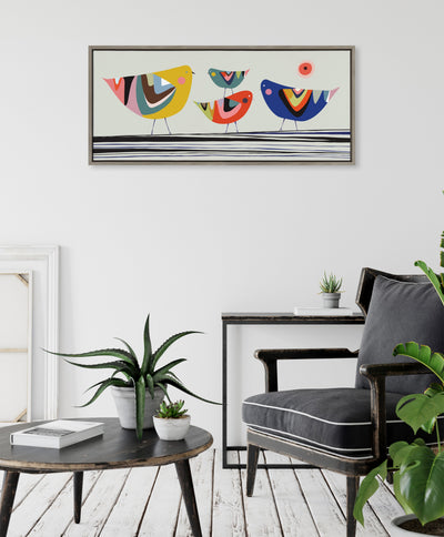 Sylvie Family Tree 4 Birds Framed Canvas by kateandlaurel - product image 4 for Resin Society