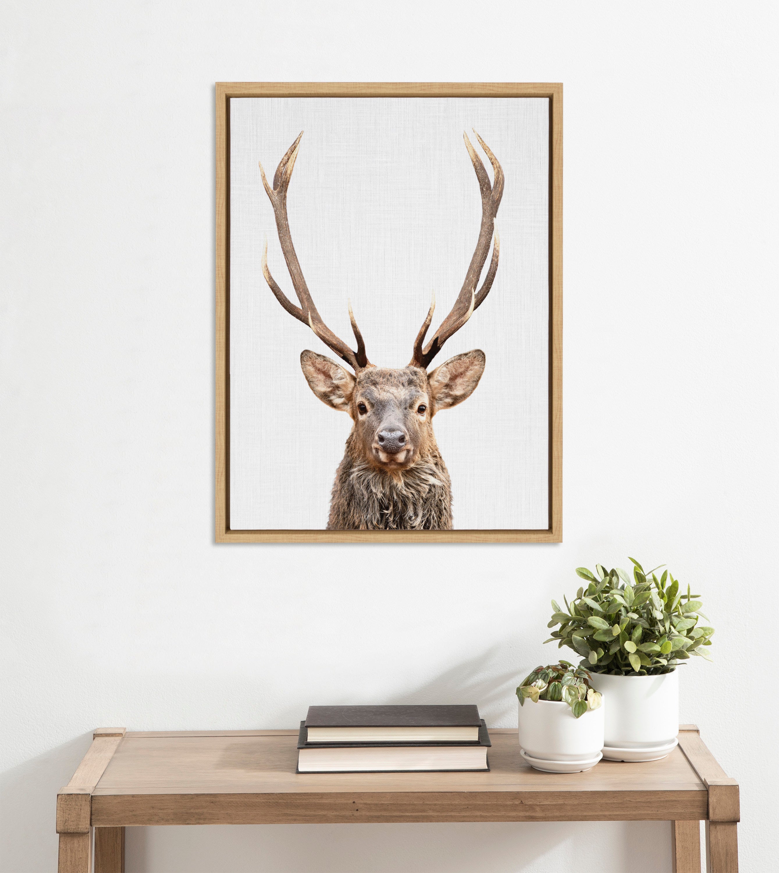 Sylvie The Red Deer Color Framed Canvas by Simon Te of Tai Prints by kateandlaurel - product image 15 for Resin Society
