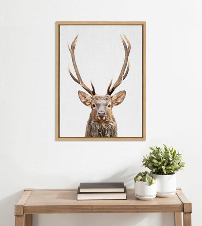 Sylvie The Red Deer Color Framed Canvas by Simon Te of Tai Prints by kateandlaurel - product image 15 for Resin Society