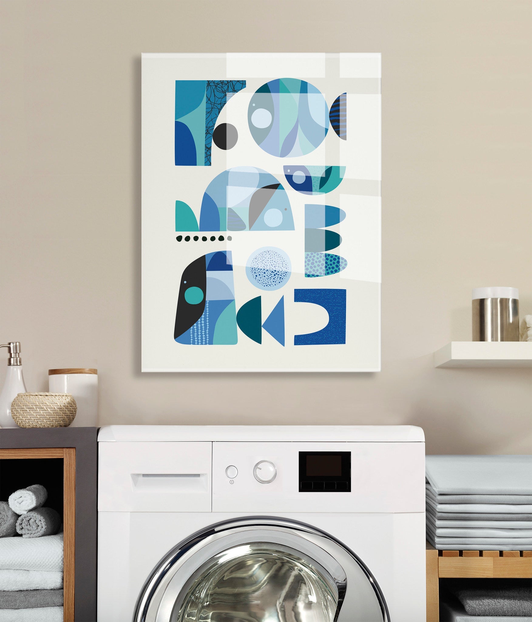 Mid Century Fish Blue Floating Acrylic Art by kateandlaurel - product image 8 for Resin Society