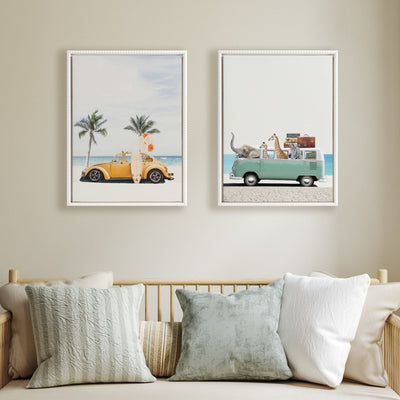 Sylvie Beaded Kangaroo Summer Adventures Framed Canvas by July Art Prints