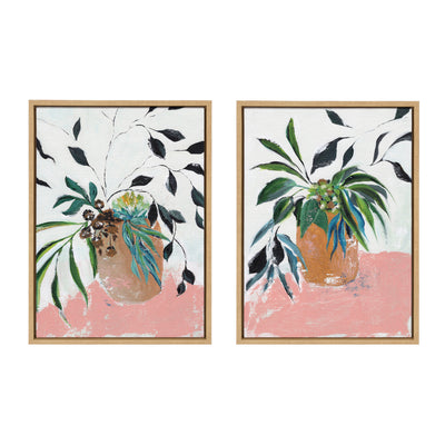Sylvie Wild Foliage l and II Framed Canvas Art Set by Nikita Jariwala
